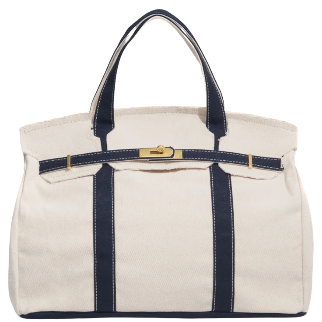Navy Boatkin Mahj Tote Bag
