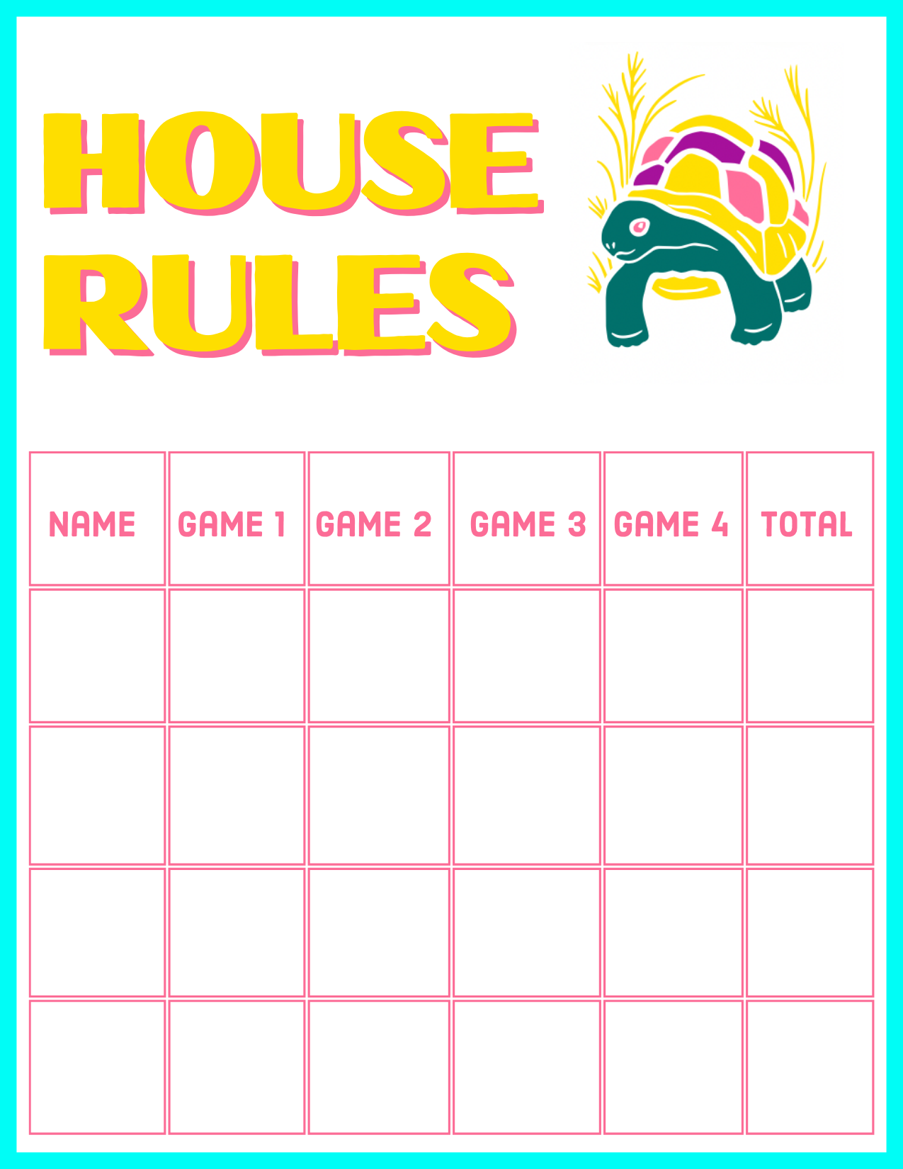 DESERT BLOOM SCORE CARD