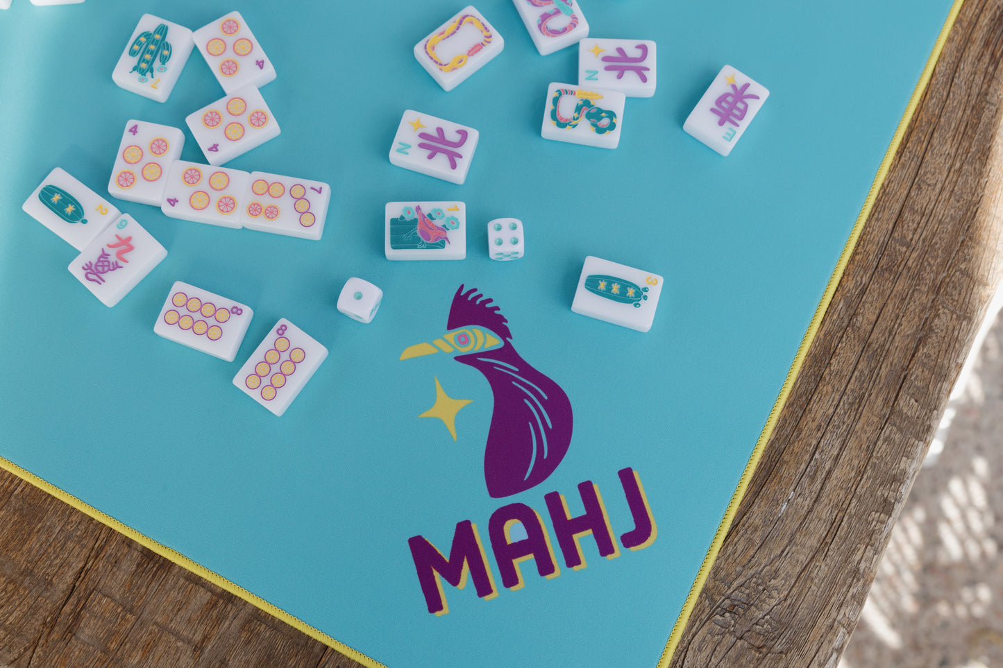 Desert Bloom Series Game Table Mat in Turquoise