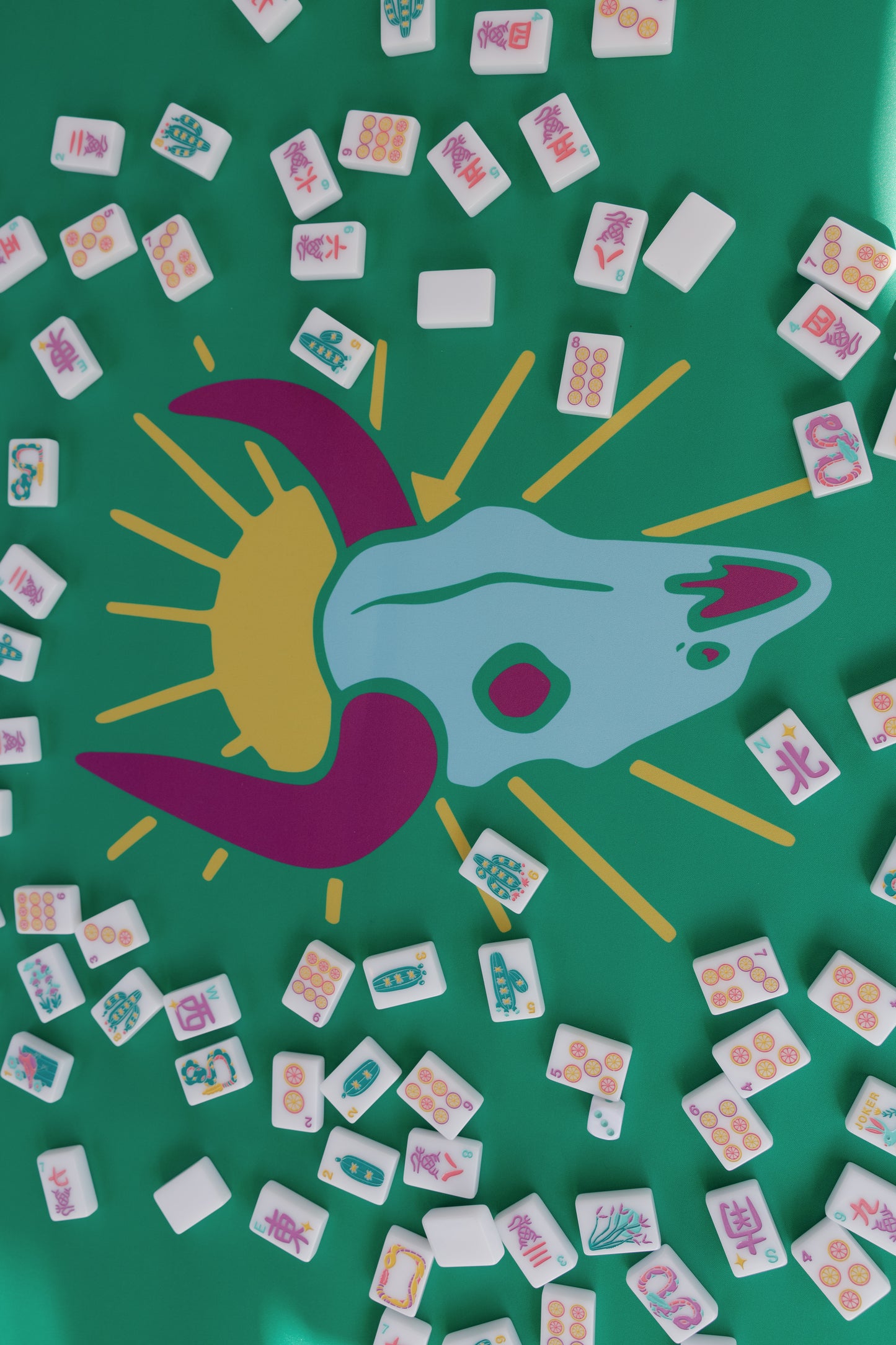 Desert Bloom Series Game Table Mat in Desert Jade