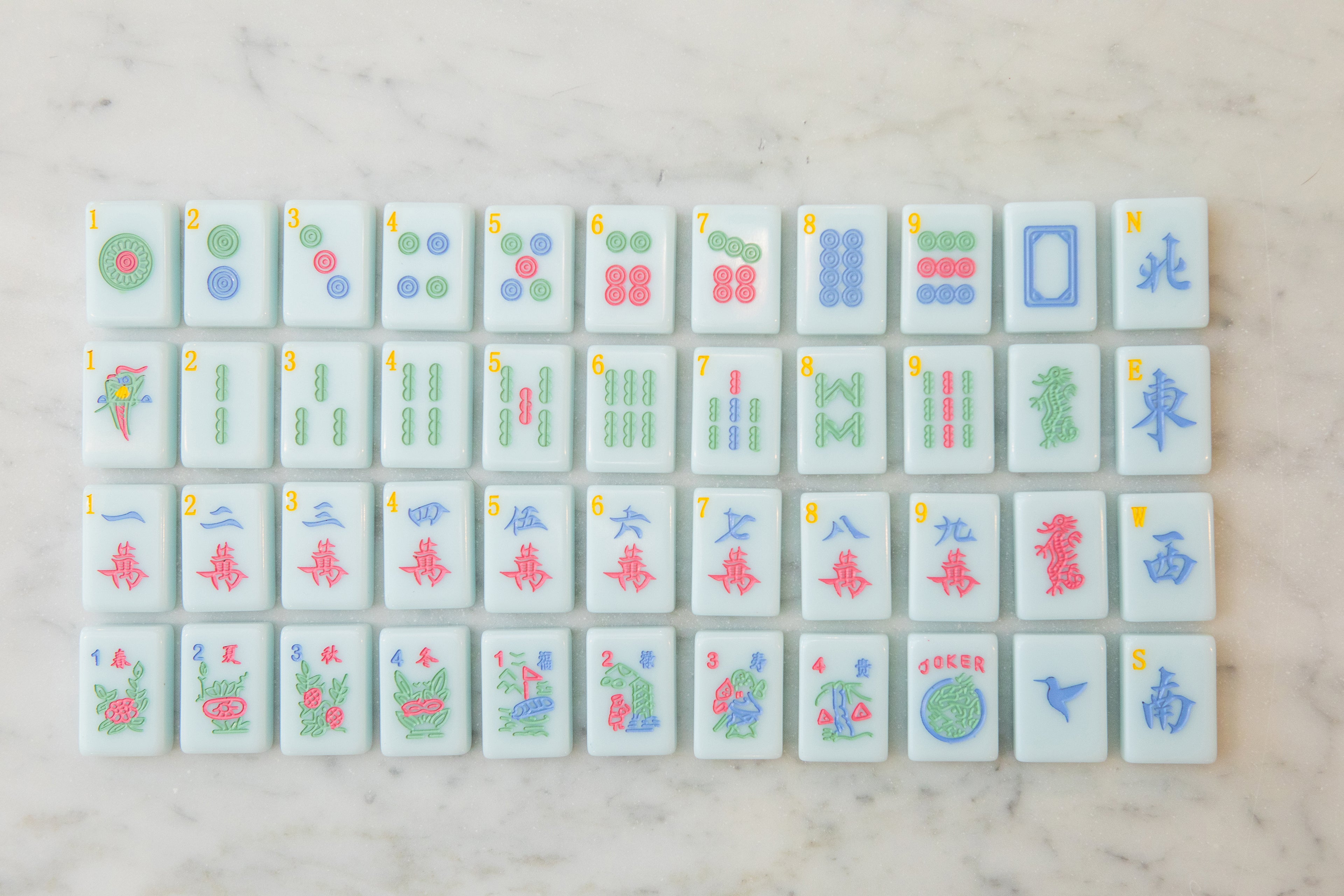 Sparrow Series American Mahjong Tile Set in Arizona Azule