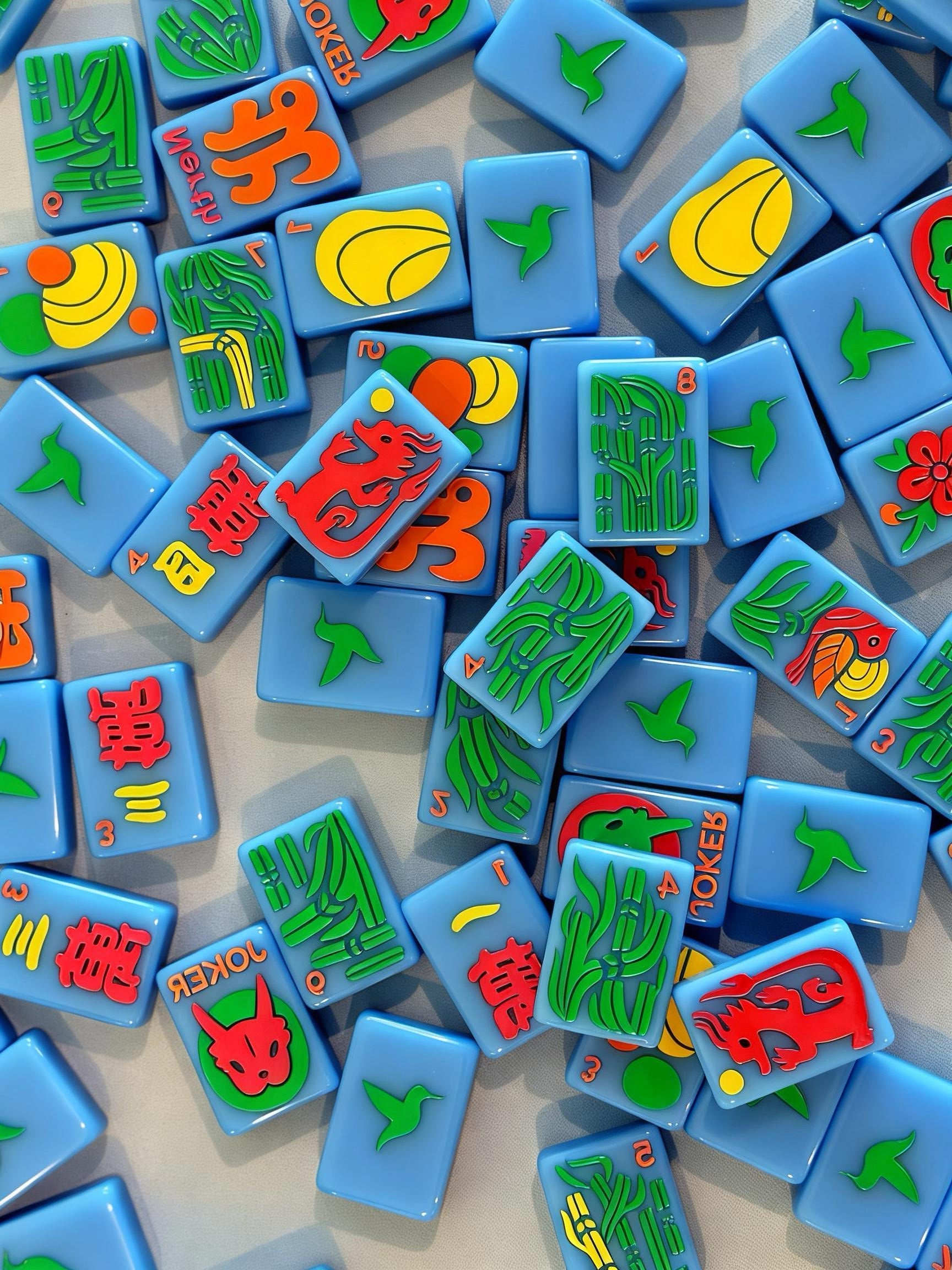New Classic American Mahjong Tiles by Mod Mahj in Poolside Blue