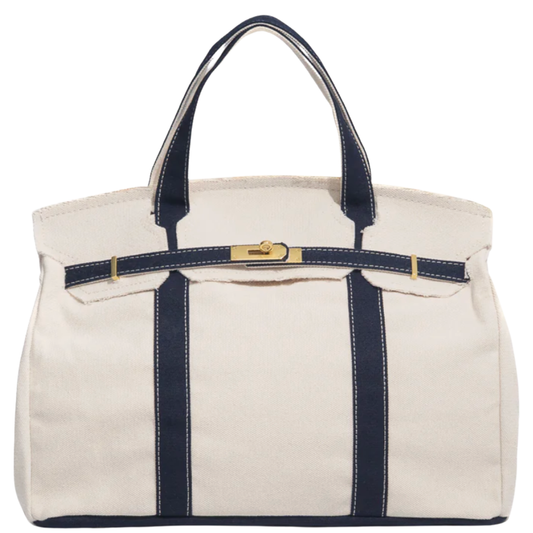 Navy Boatkin Mahj Tote Bag