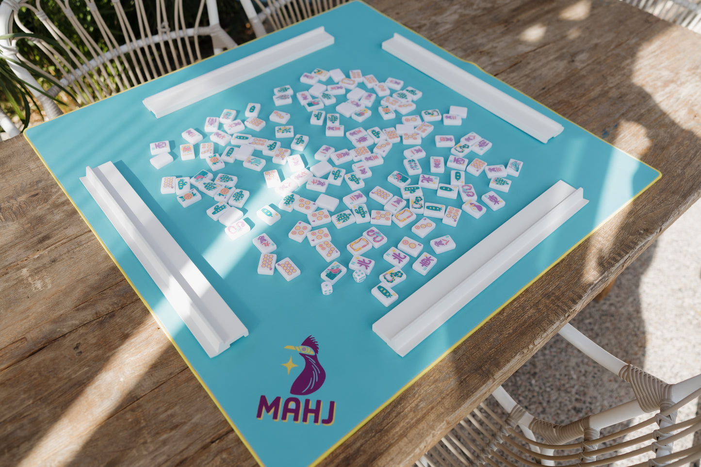 Desert Bloom Series Game Table Mat in Turquoise