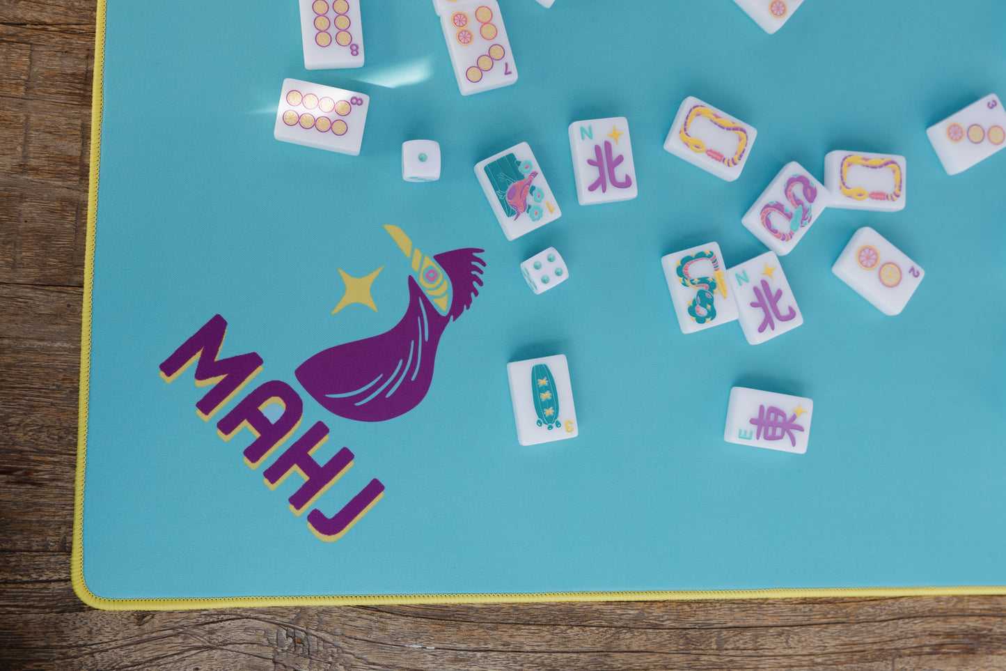 Desert Bloom Series Game Table Mat in Turquoise