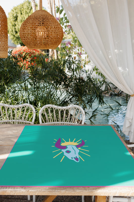 Desert Bloom Series Game Table Mat in Desert Jade