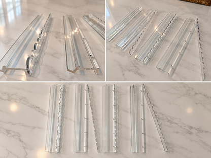 SCALLOPED LUCITE RACKS AND PUSHERS