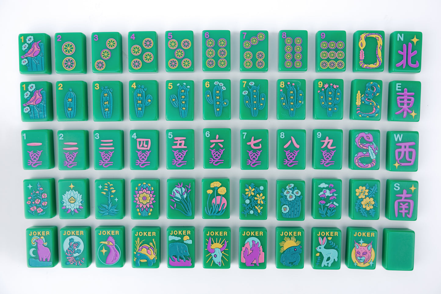 Desert Bloom American Mahjong Tiles by Mod Mahj - DESERT JADE