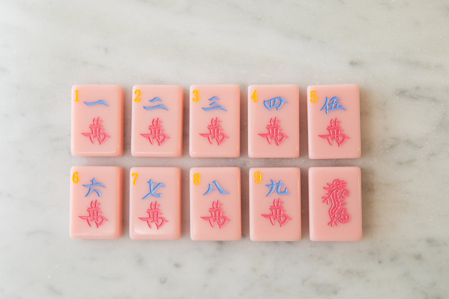 Sparrow Series American Mahjong Tile Set in Sunrise Pink