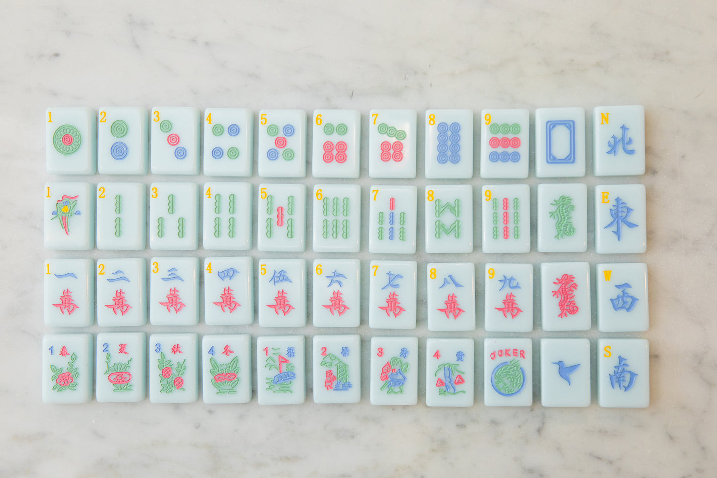 Sparrow Series American Mahjong Tile Set in Arizona Azule
