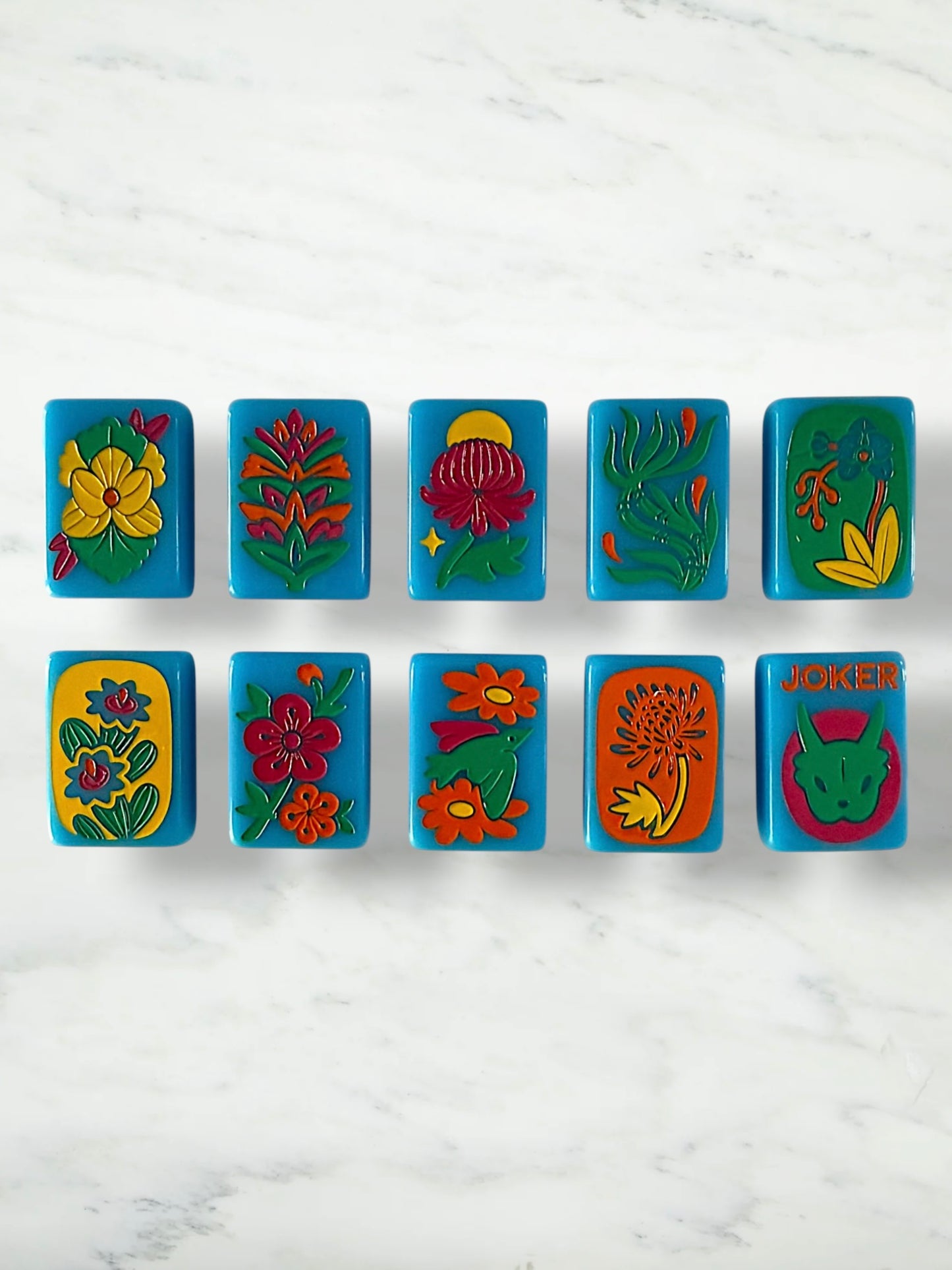New Classic American Mahjong Tiles by Mod Mahj in Poolside Blue