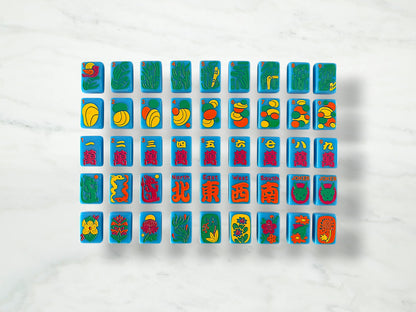 New Classic American Mahjong Tiles by Mod Mahj in Poolside Blue
