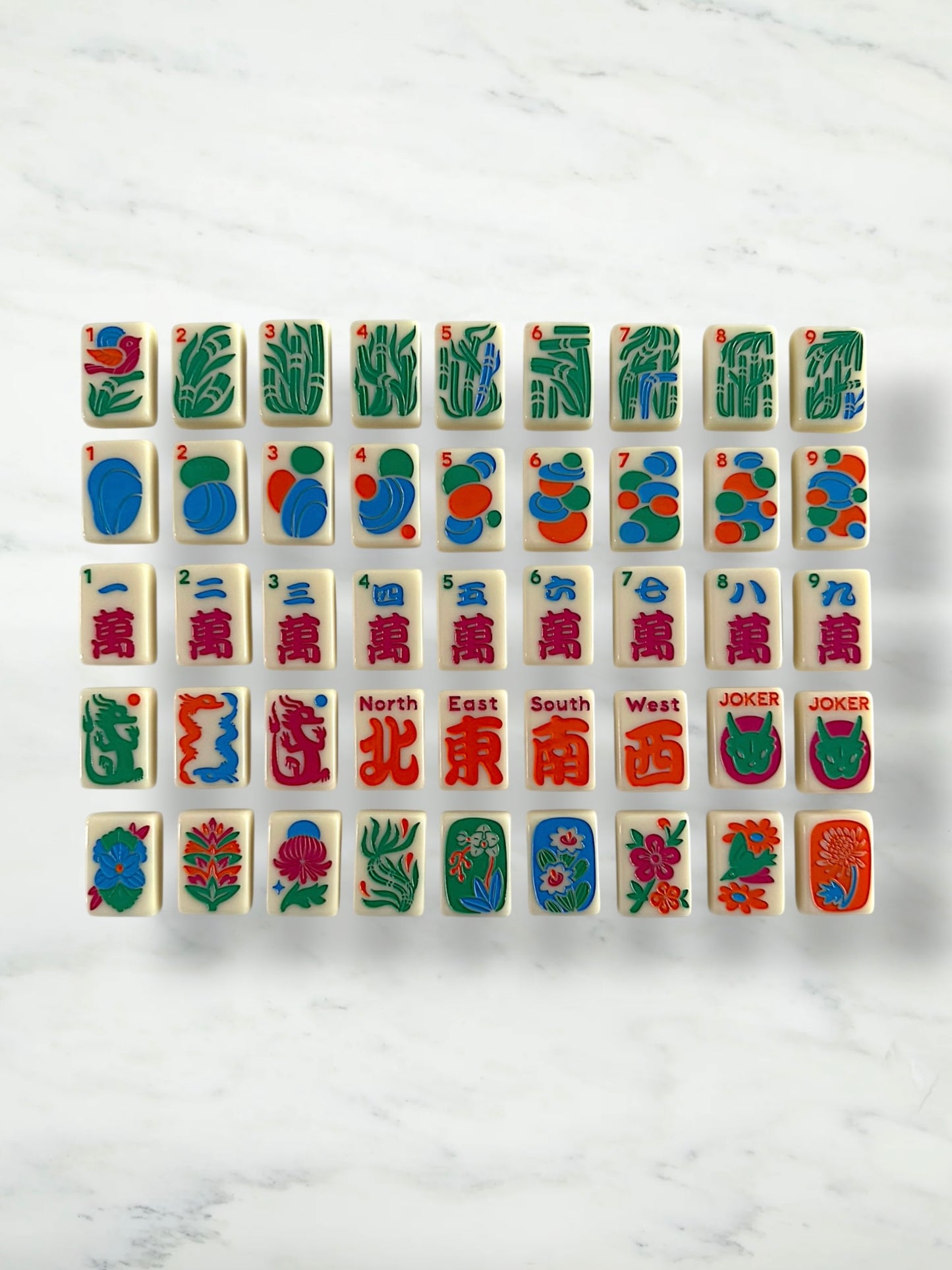 New Classic American Mahjong Tiles by Mod Mahj in Mod Ivory